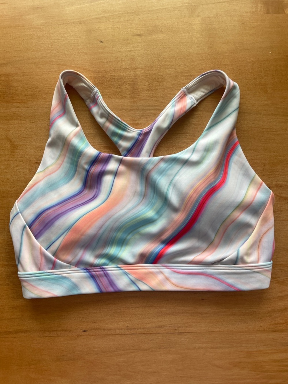 Athleta Ultimate Love Proudly Multicolor Marble Medium Impact Sports Bra